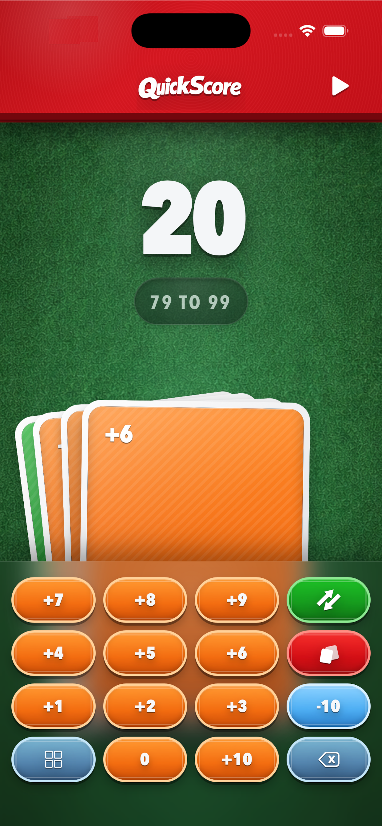 QuickScore game screen